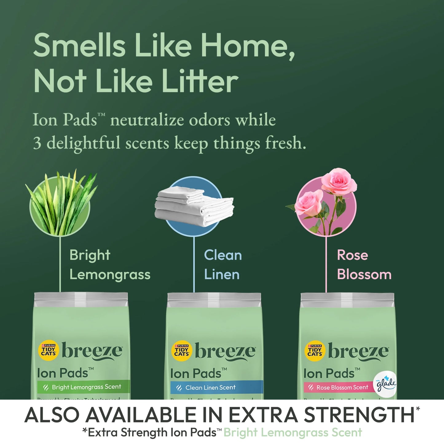 (10 Pack)   Breeze Bright Lemongrass Scented Ion Cat Litter Pads Refill Pack