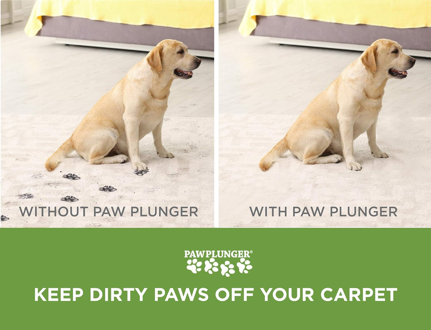 Paw Plunger – the Muddy Paw Cleaner for Dogs – Saves Carpet, Furniture, Bedding and Cars from Dirty Paw Prints – Use This Dog Paw Cleaner after Walks – Soft Bristles, Convenient Cup Handle