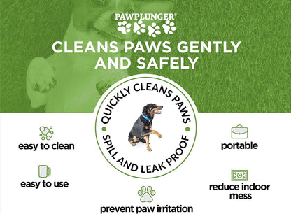 Paw Plunger – the Muddy Paw Cleaner for Dogs – Saves Carpet, Furniture, Bedding and Cars from Dirty Paw Prints – Use This Dog Paw Cleaner after Walks – Soft Bristles, Convenient Cup Handle